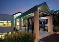 Malibu City Hall, exterior entrance