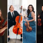 Landmark String Quartet, L-t-R: Jennifer Wu, Viola; Mark Bassett, Cello; Mina Hong, First Violin; Steve Chiu, Second Violin Landmark String Quartet, L-t-R: Jennifer Wu, Viola; Mark Bassett, Cello; Mina Hong, First Violin; Steve Chiu, Second Violin
