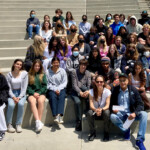 Malibu High School band members assemble for a sunny group photo on amphitheater steps. Malibu High School band members assemble for a sunny group photo on amphitheater steps.