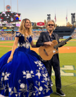 Sonia Kazarova and Federico Ramos at the opening of Latino Heritage Month at Dodger Stadium in Los Angeles. Sonia Kazarova and Federico Ramos at the opening of Latino Heritage Month at Dodger Stadium in Los Angeles.